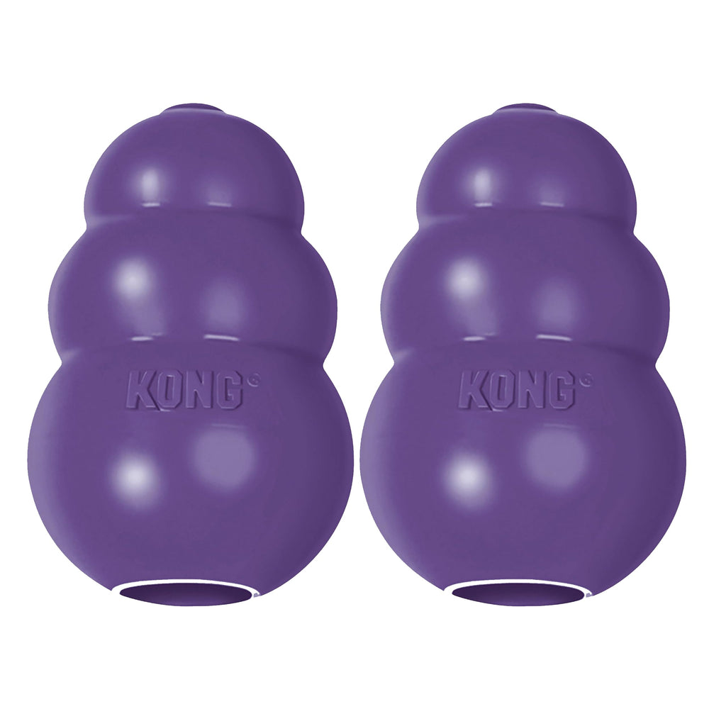 KONG Senior, juguete de caucho natural, ideal para masticar suave en perros mayores.