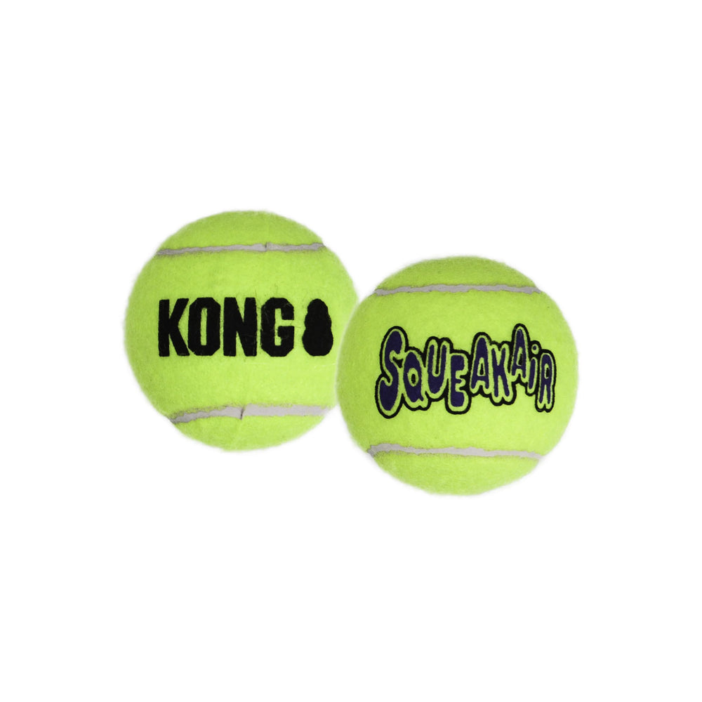 Pack de 6 pelotas KONG Squeakair, ideal para perros pequeños y rotación.