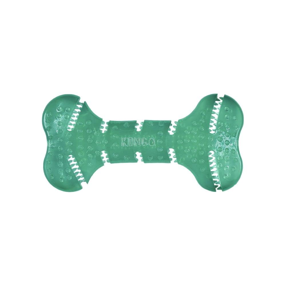 KONG Squeezz Dental Bone juguete interactivo para entretenimiento diario.