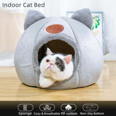 KooTeedd cama cueva gris XL, cojín desmontable para limpieza fácil