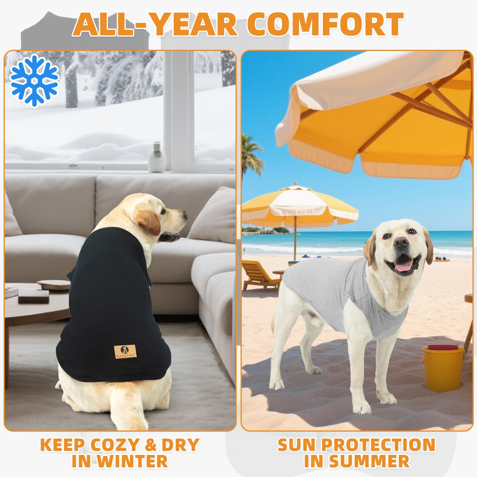 KOOLTAIL talla 3XL, ajuste cómodo para Labrador y otras razas grandes
