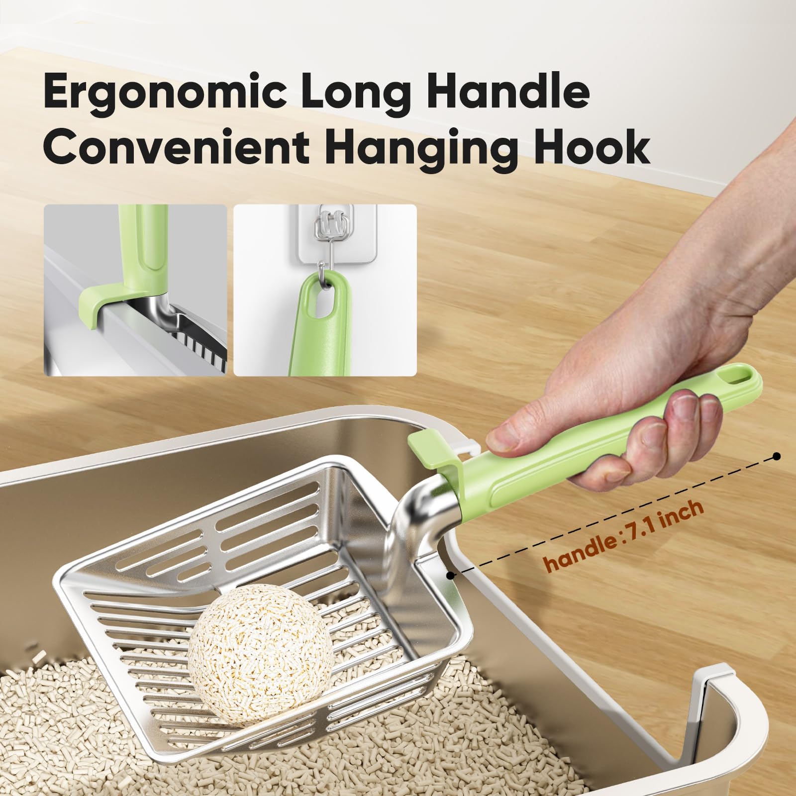KooMooM cucharón con mango ergonómico para trabajo cómodo