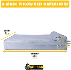 KOPEKS funda de cama para perro XL gris, lavable para limpieza rápida.