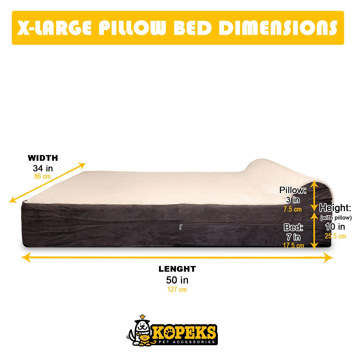 KOPEKS Jumbo cama amplia ideal para perros grandes y mayores