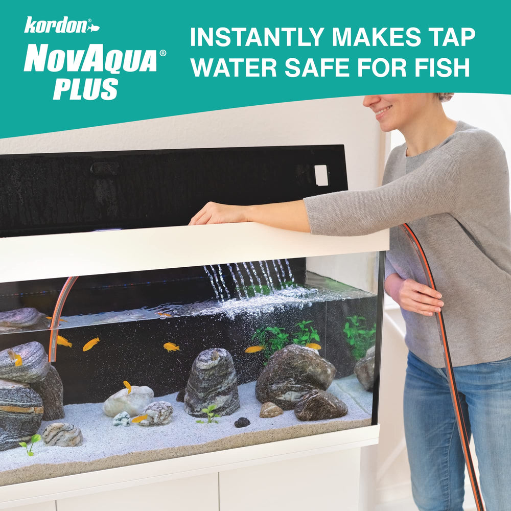 Kordon Novaqua Plus, etiqueta con inmunizadores y vitaminas para peces.