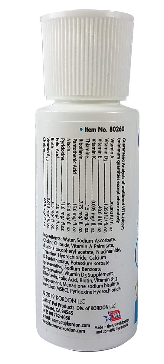 Kordon Oasis Vita-Drops etiqueta del producto en detalle