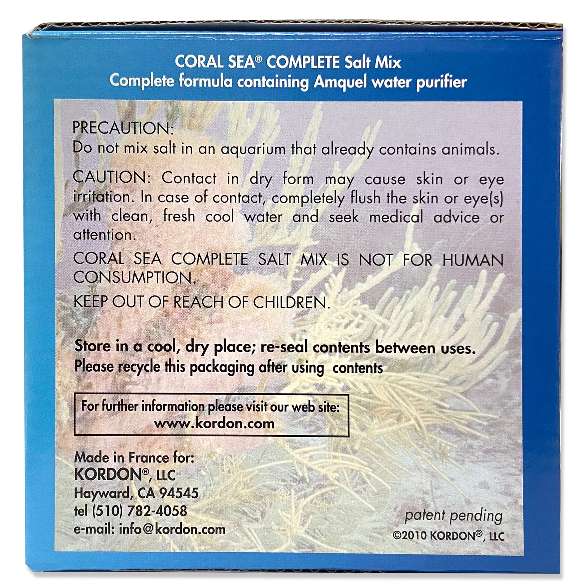 Kordon Sal Marina para Acuario, minerales trazas para equilibrio.