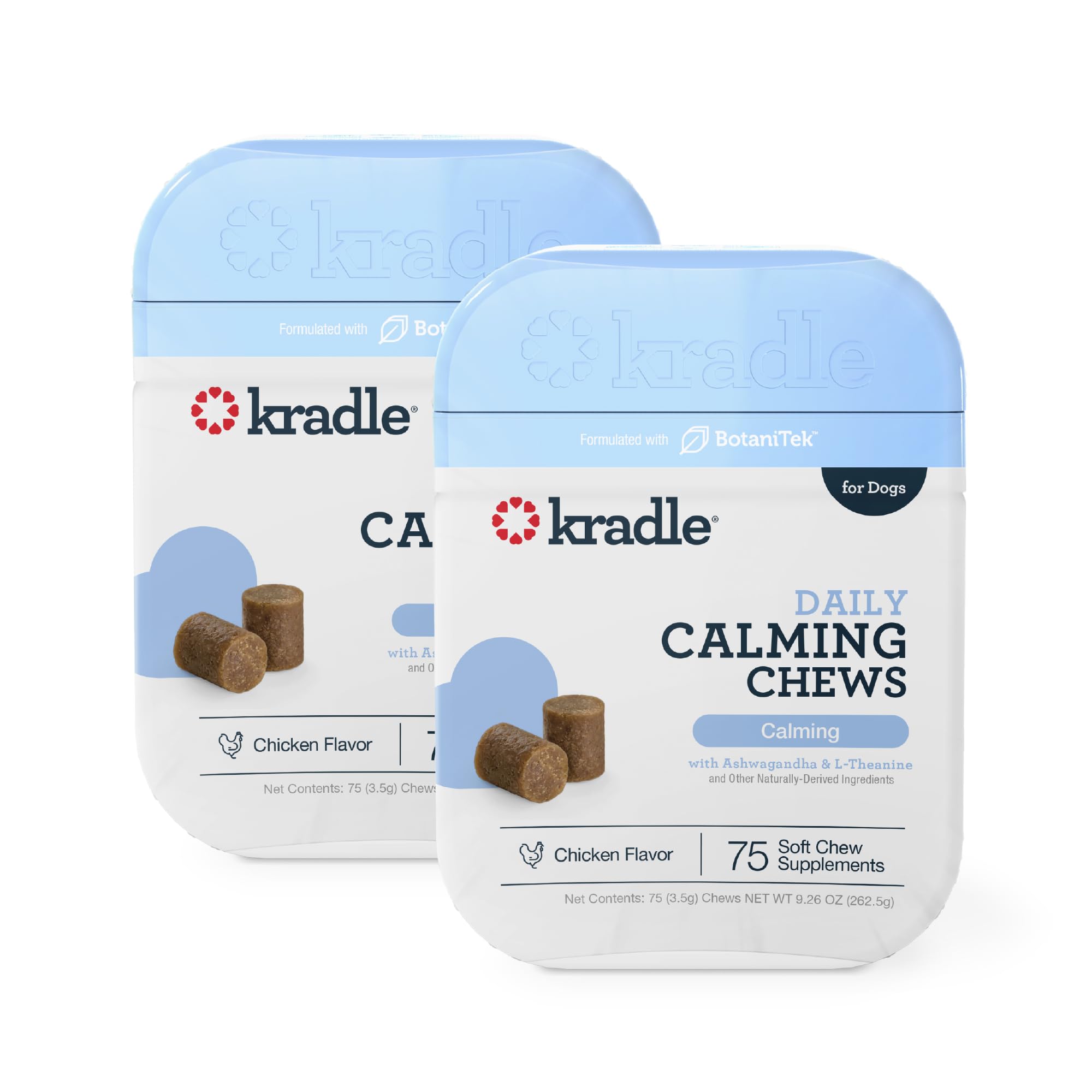 Kradle Calming Chews en bote para calma diaria de perros