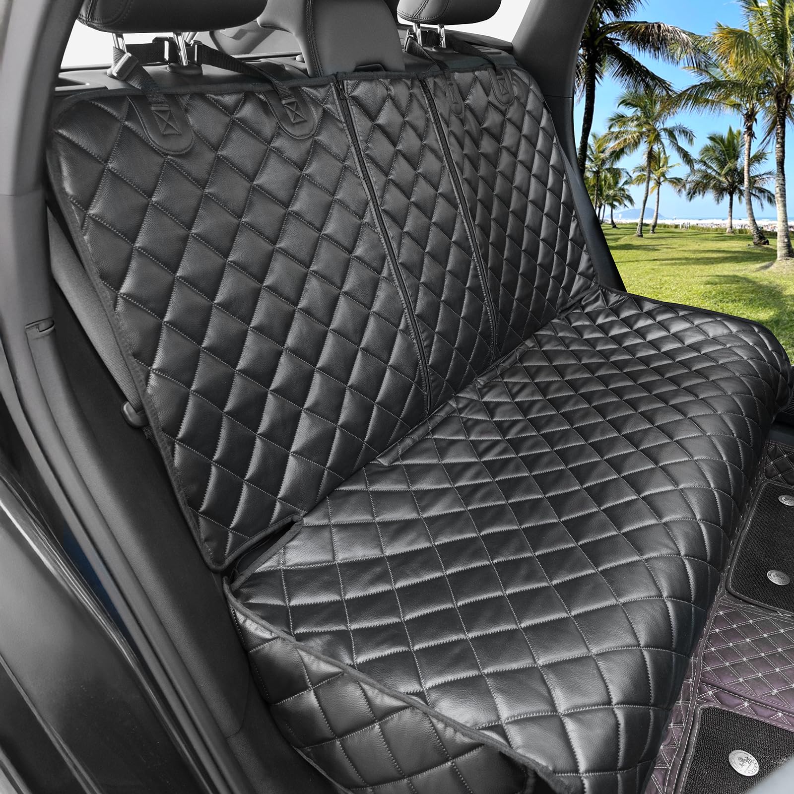 KritterKorner cubre asiento trasero para perros impermeable, protección de tapicería