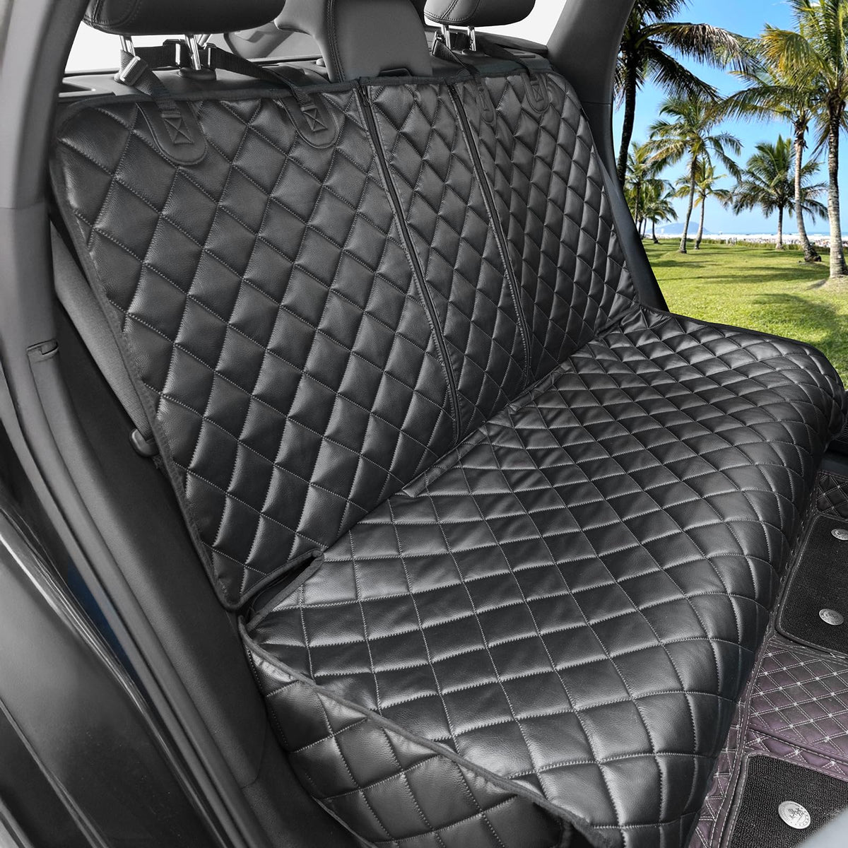 KritterKorner cubre asiento trasero para perros impermeable, protección de tapicería