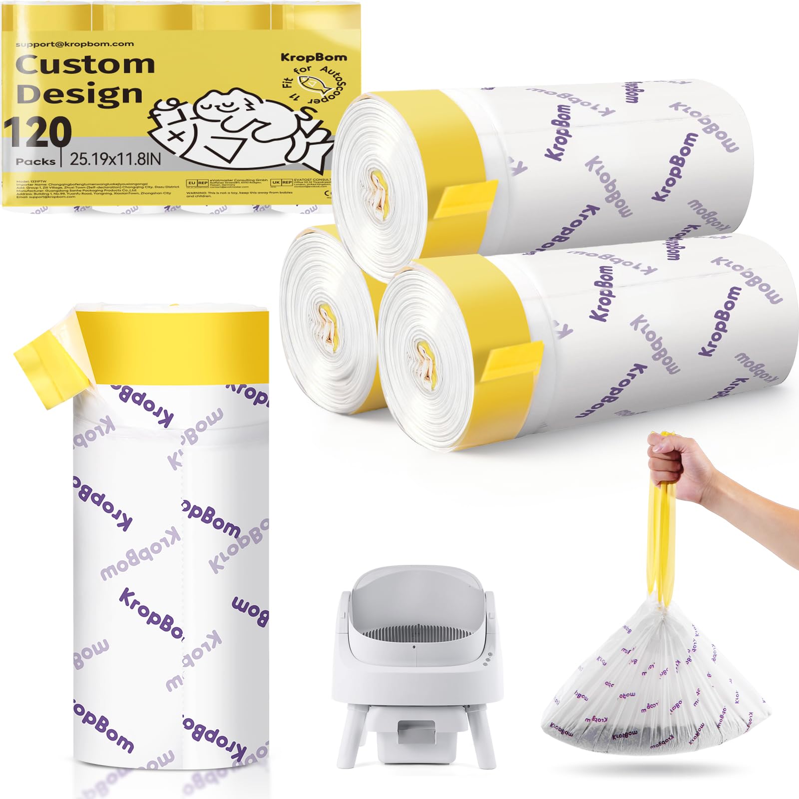 KropBom bolsas compatibles con AutoScooper 11 para una limpieza rápida