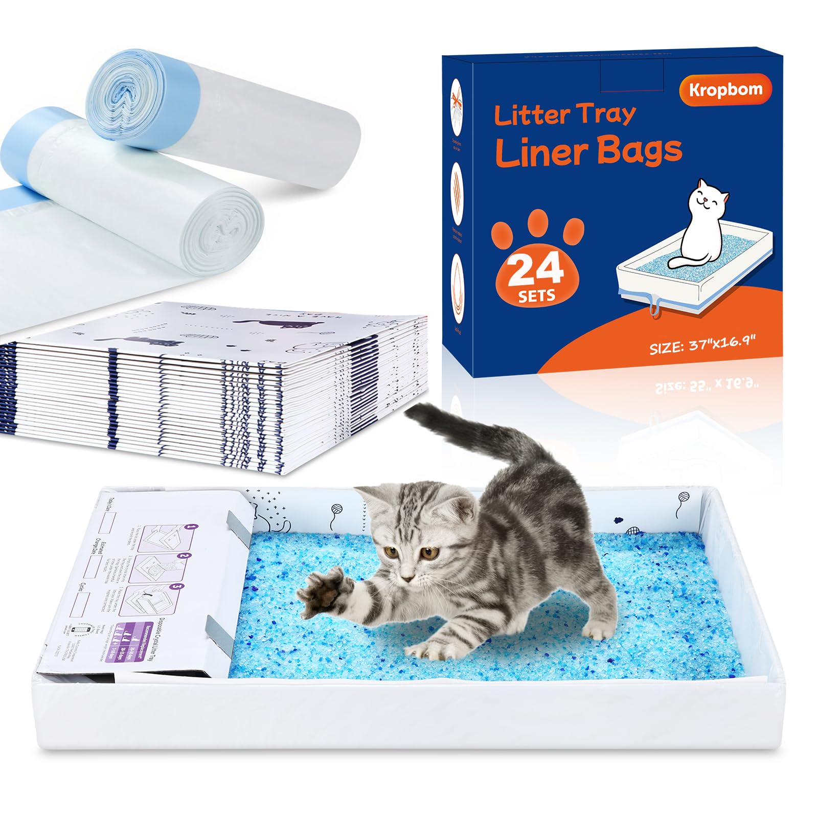 KropBom bolsas-litter 37x16 con cartón protector para uñas y arañazos