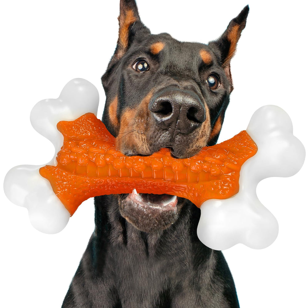 Hueso de nylon indestructible Kseroo, 8 pulgadas para perros grandes y masticadores fuertes.