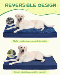 KSIIA Cama de dos caras lado plush cálido y lado Oxford fresco