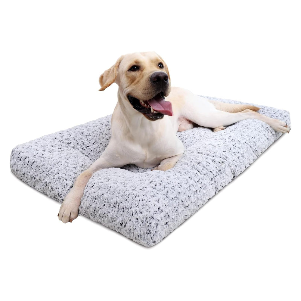 KSIIA cama deluxe plush 47x29 gris, cama para perros cómoda y versátil.