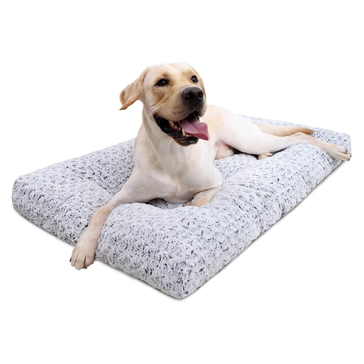 KSIIA cama deluxe plush 47x29 gris, cama para perros cómoda y versátil.