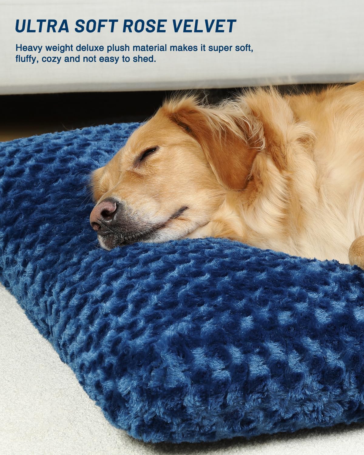 KSIIA cama para perro con relleno de 4 pulgadas, soporte estable.