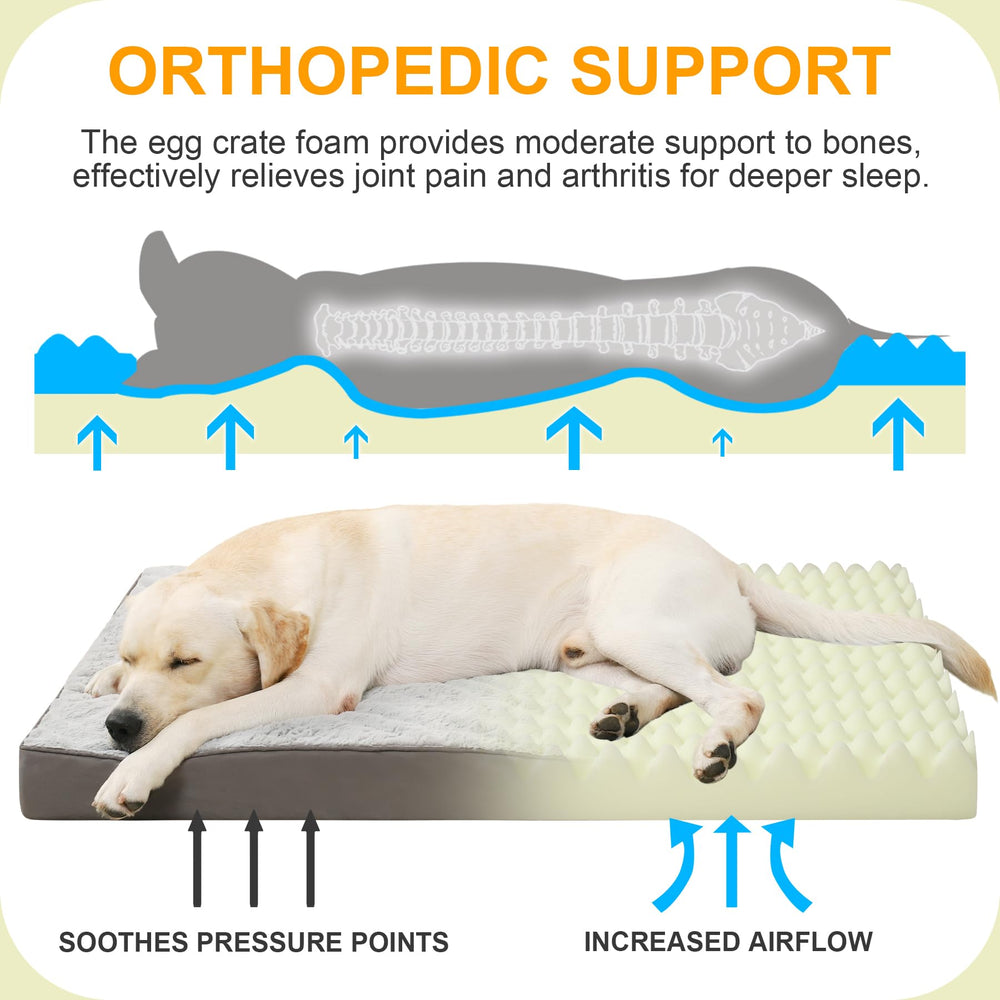 KSIIA cama para perros con espuma tipo huevo brinda apoyo ergonómico durante el sueño del perro