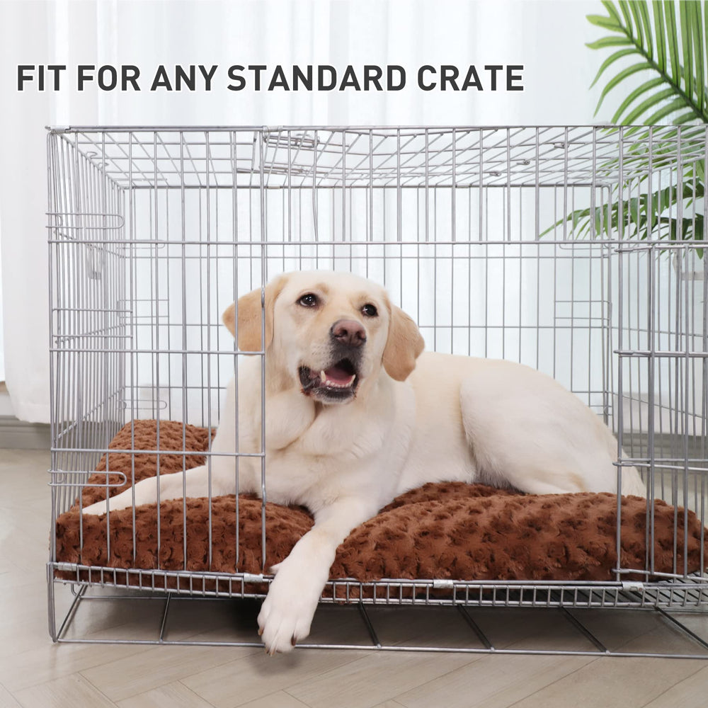 KSIIA Cama para perro lavable lujo marrón base antideslizante para seguridad.