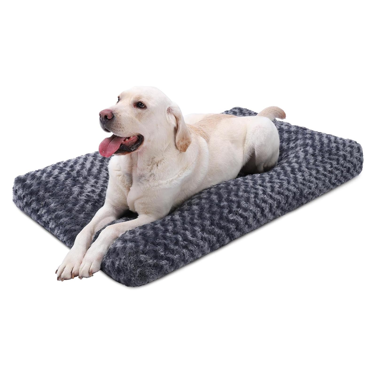 KSIIIA cama para perro lavable de lujo gris oscuro, soporte cómodo para perros grandes durante la siesta