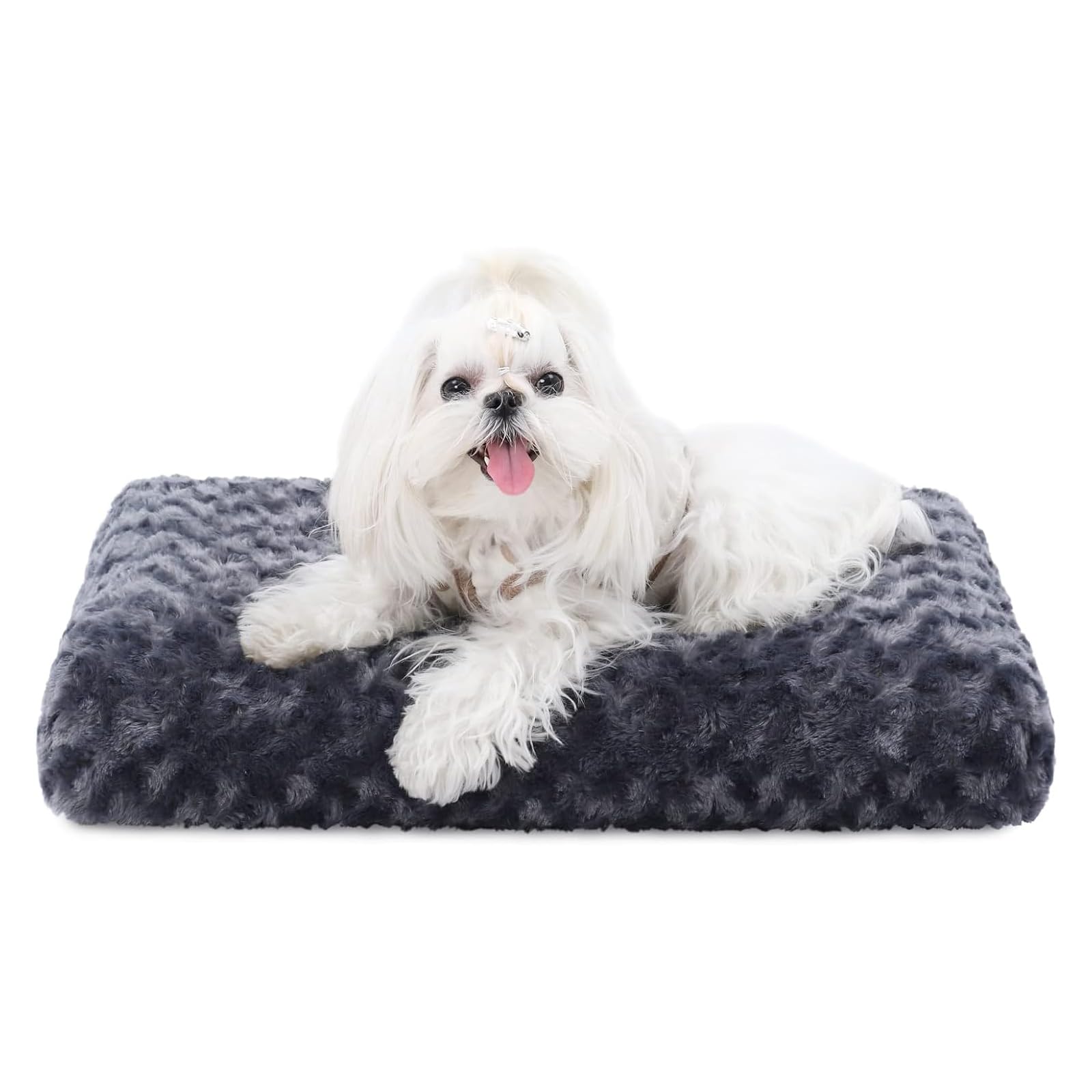 KSIIA cama perro lavable de lujo con terciopelo rosa para descanso suave