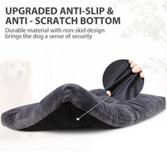 Cama KSIIA lavable a máquina, gris, diseño duradero y fácil de limpiar.