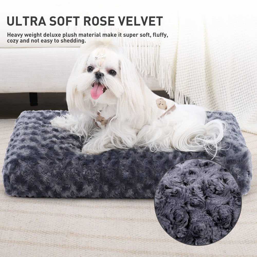 KSIIA cama perro lavable a máquina en terciopelo rosa para limpieza fácil