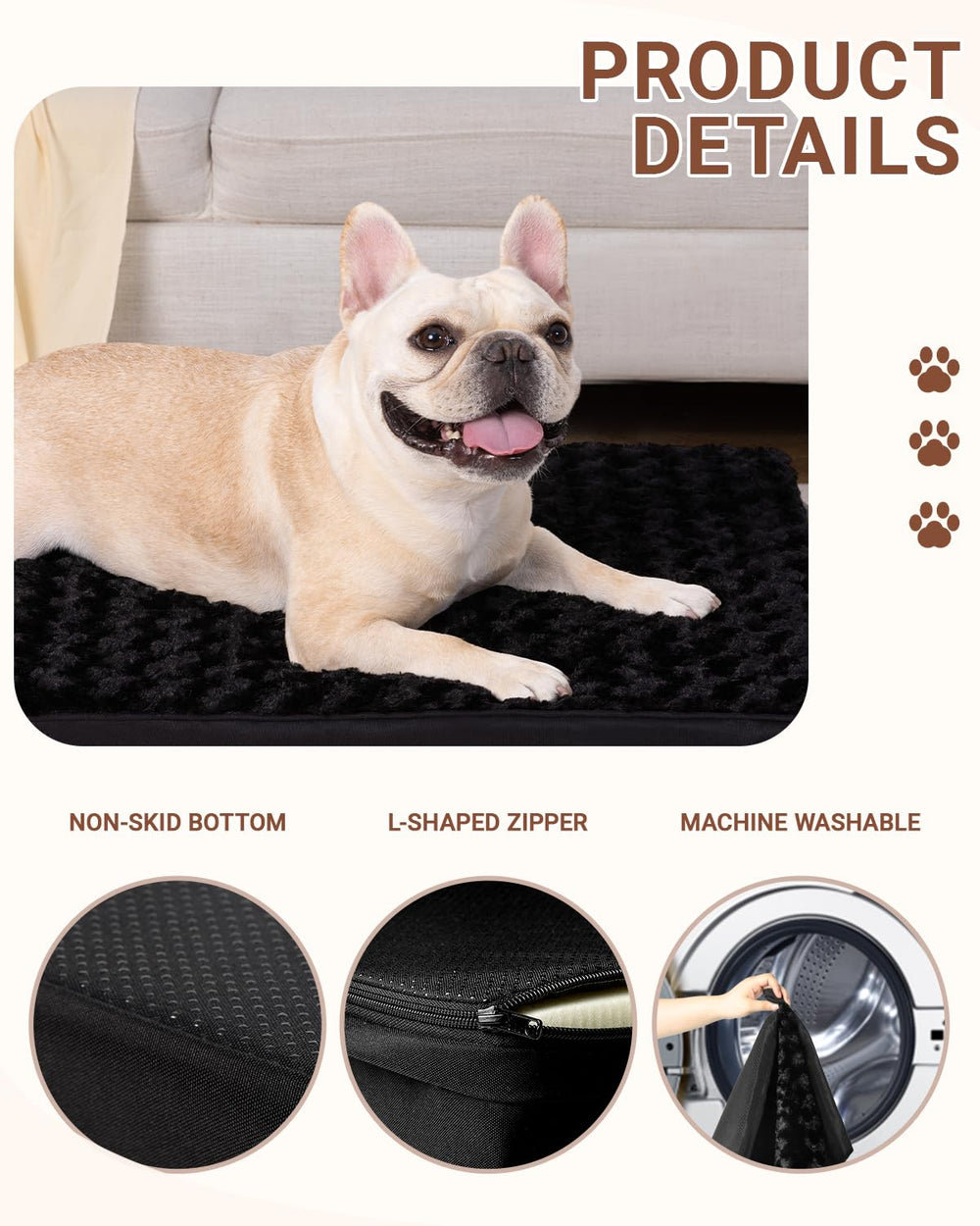 KSIIIA cama perro tamaño grande para casa, adaptable a jaulas.