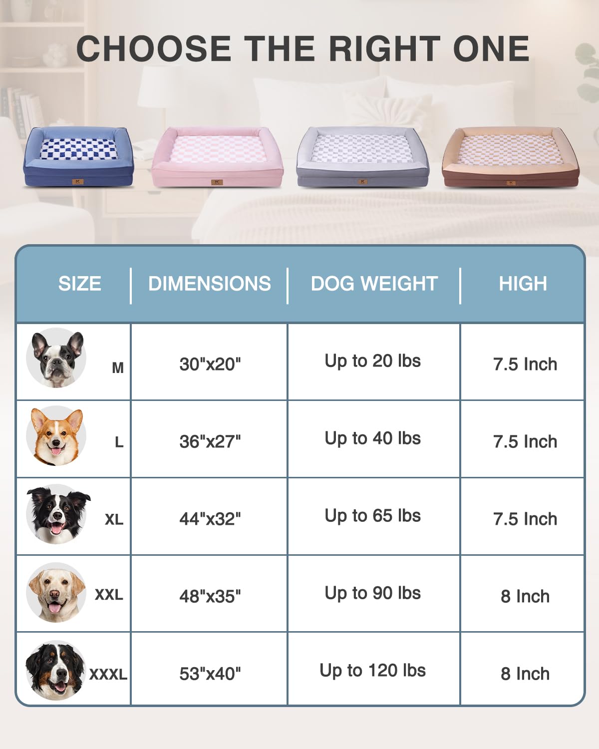Dimensiones 48x35 pulgadas KSIIA para perros grandes.