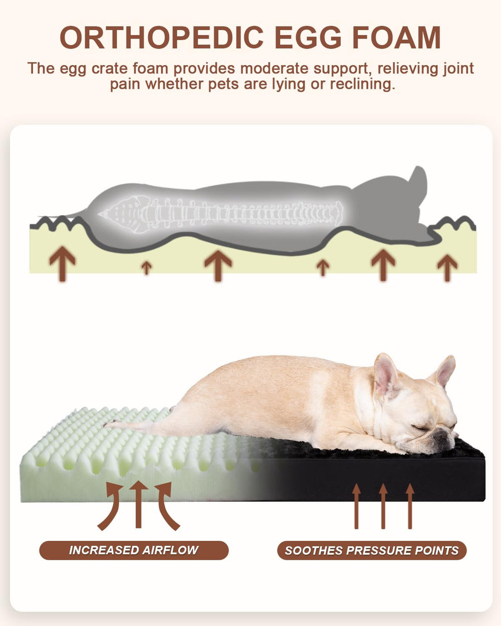 KSIIIA funda desmontable lavable, limpieza rápida para la cama de perro.