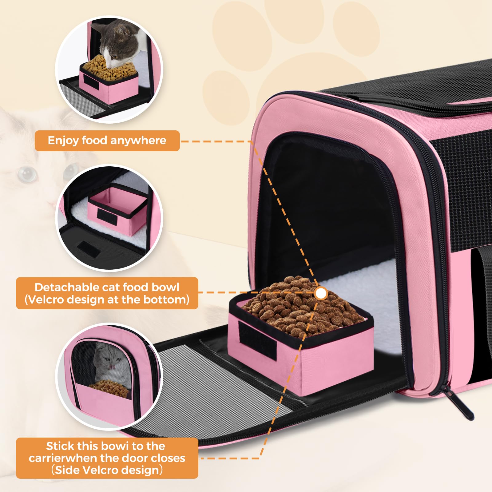 KTSOLRA tazon de alimentos desmontable facilita alimentar a tu mascota durante el viaje