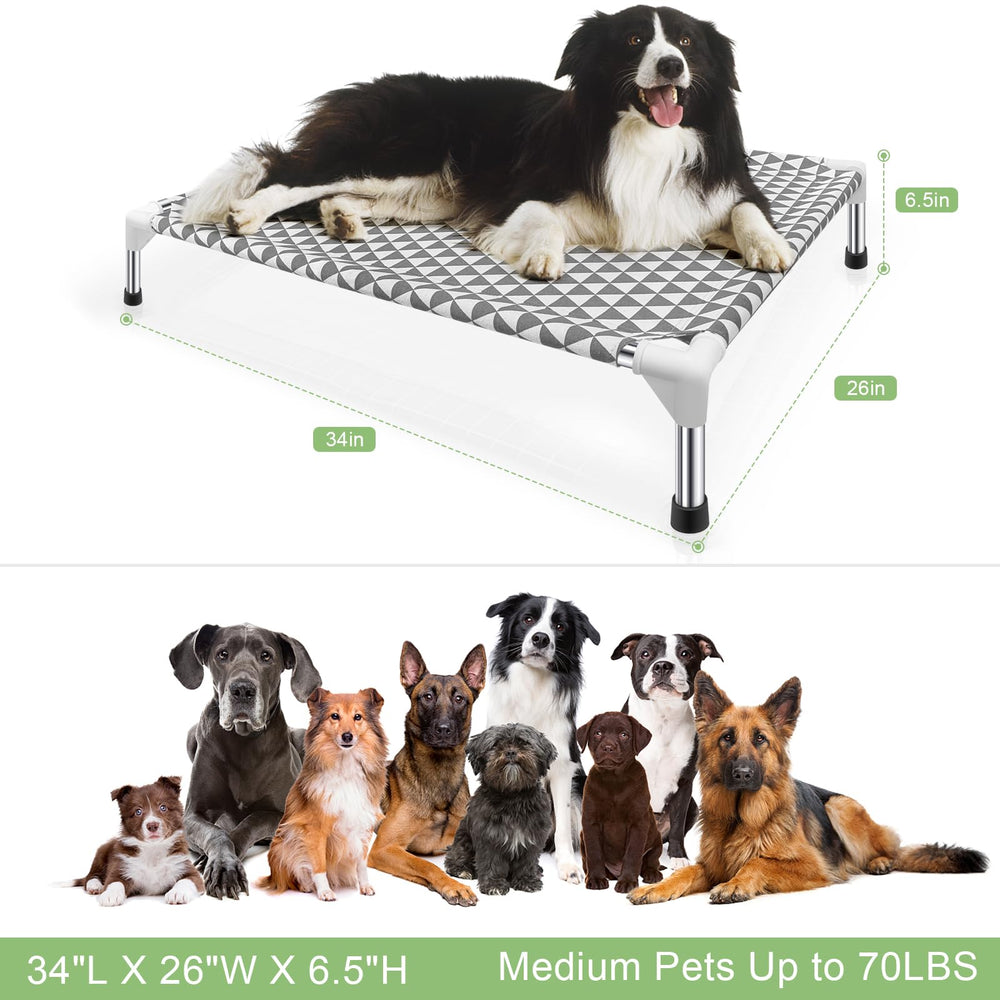 Capacidad para perros de hasta 70 libras, ideal para razas medianas.