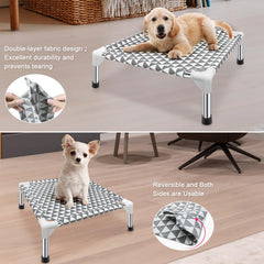Kuntrust cama perro elevada doble capa reversible para usar por ambos lados