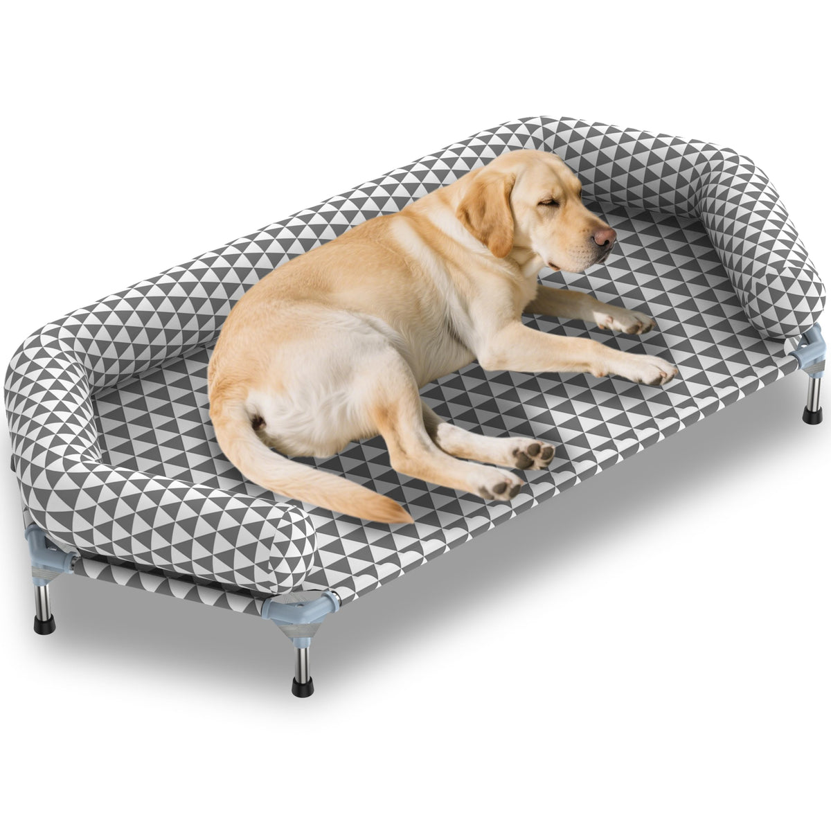 Cama Kuntrust para perros grandes con elevación de seis lados, mayor área de descanso.