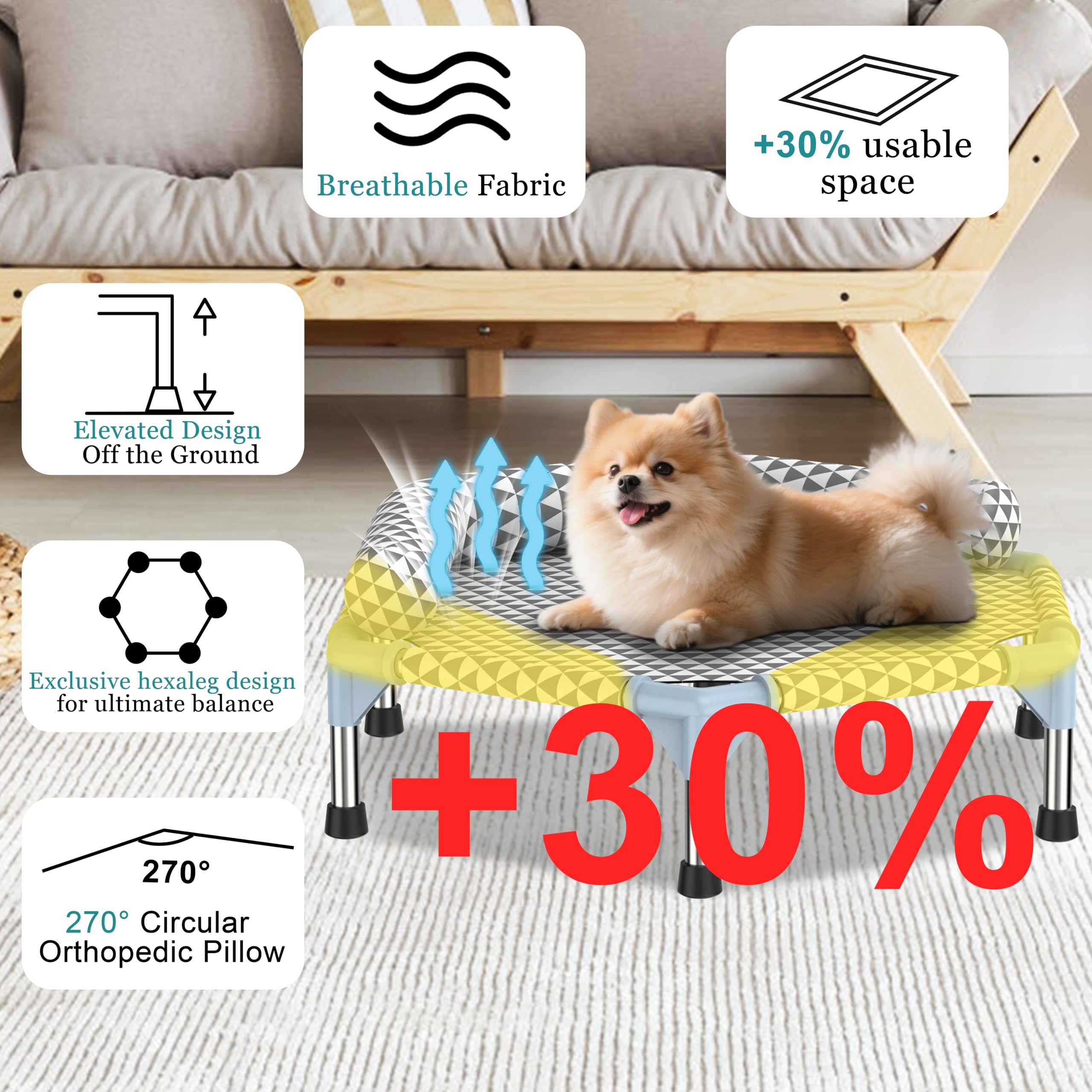 Kuntrust cama con refuerzo en U desmontable, soporte para cuello durante el descanso.