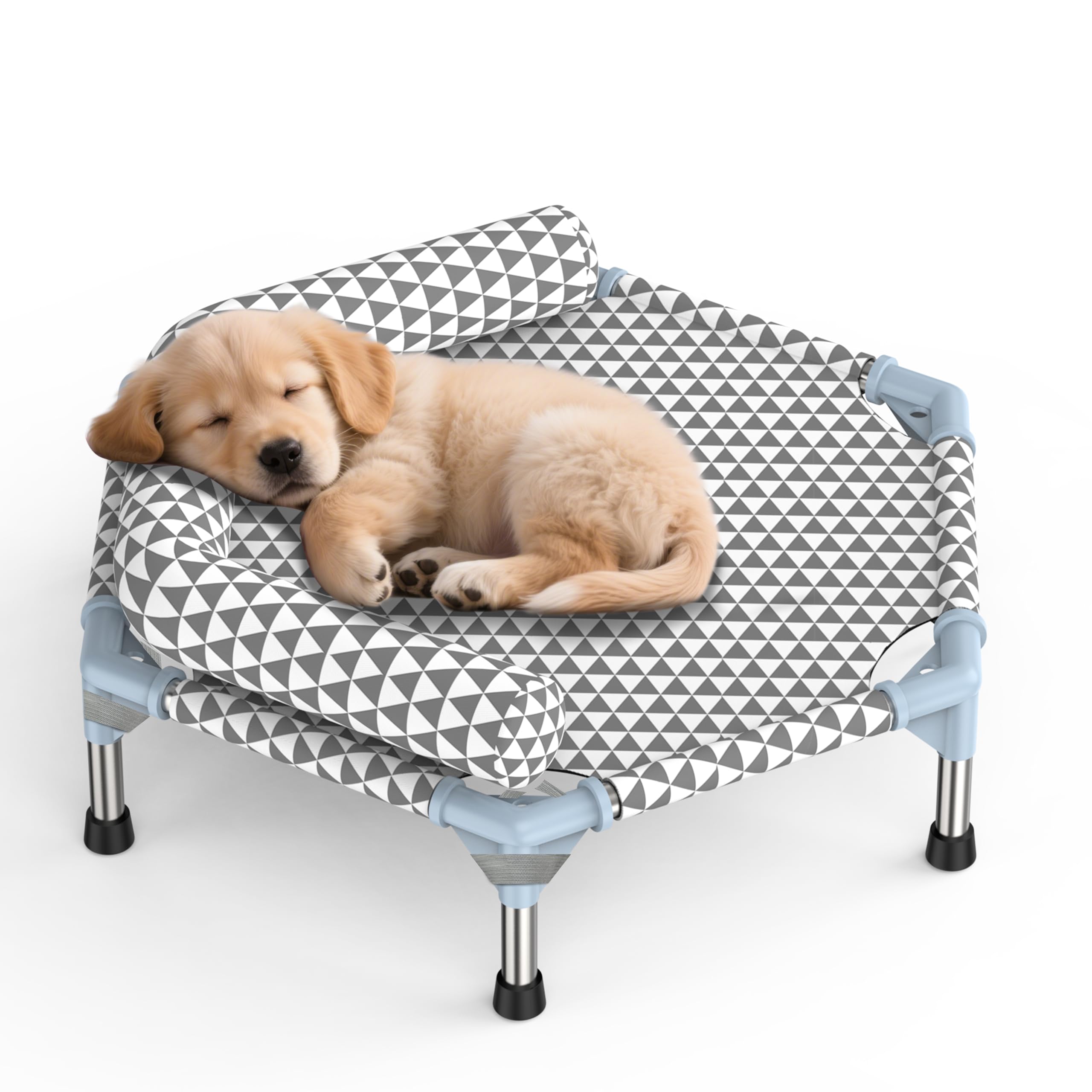 Kuntrust cama ortopédica para perros pequeños, elevada para interior y exterior, comodidad mejorada.