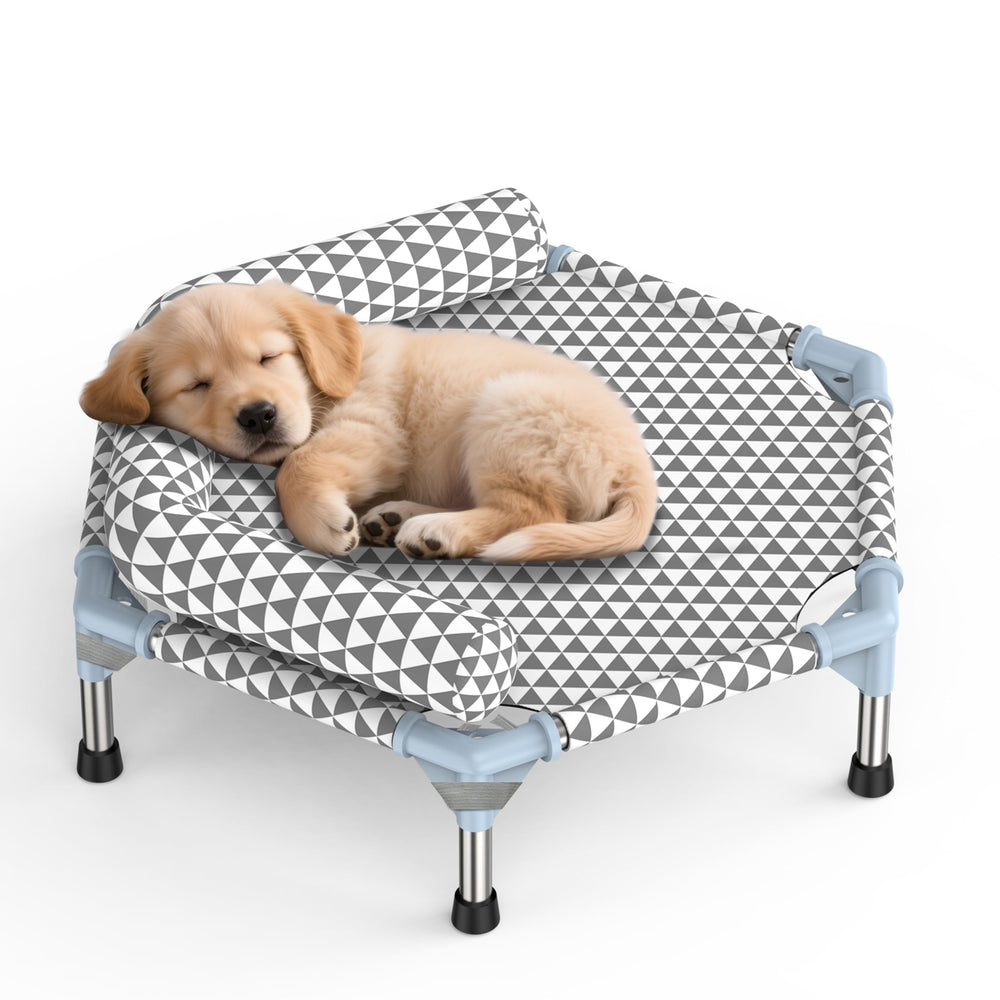 Kuntrust cama ortopédica para perros pequeños, elevada para interior y exterior, comodidad mejorada.
