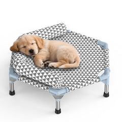 Kuntrust cama ortopédica para perros pequeños, elevada para interior y exterior, comodidad mejorada.
