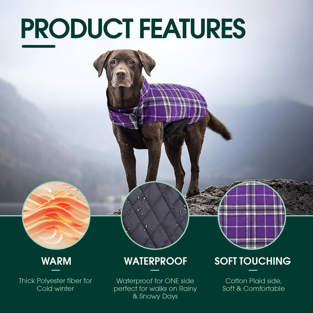 Kuoser abrigo perro forro doble felpa: calor suave para interiores y exteriores.