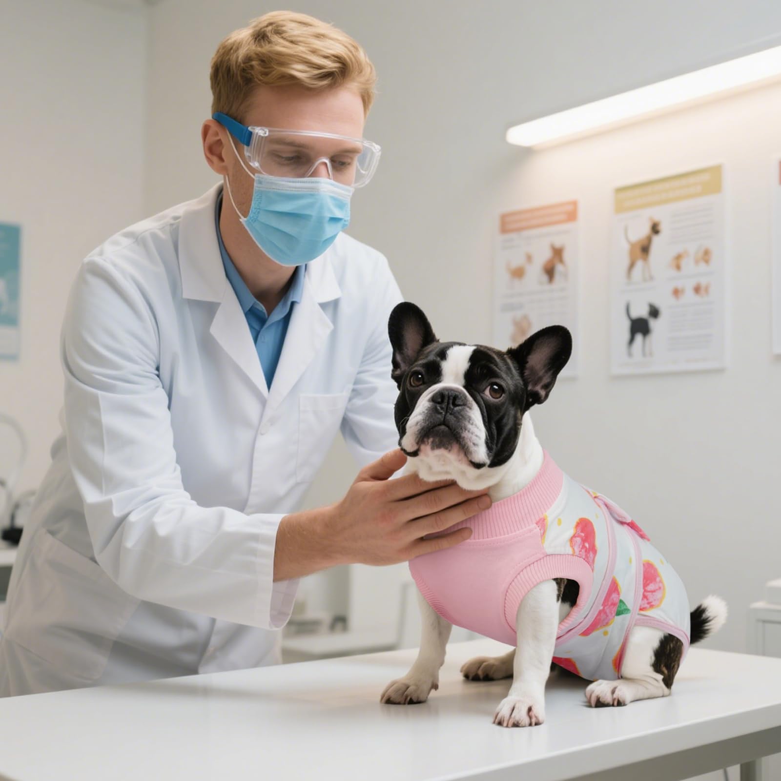 Kuoser mono de recuperación para perro tejido transpirable que favorece la comodidad.