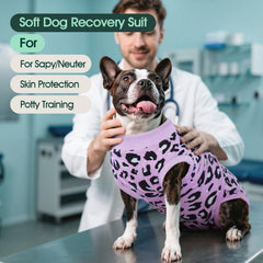 Prenda de cirugía para perro con tejido elástico suave.
