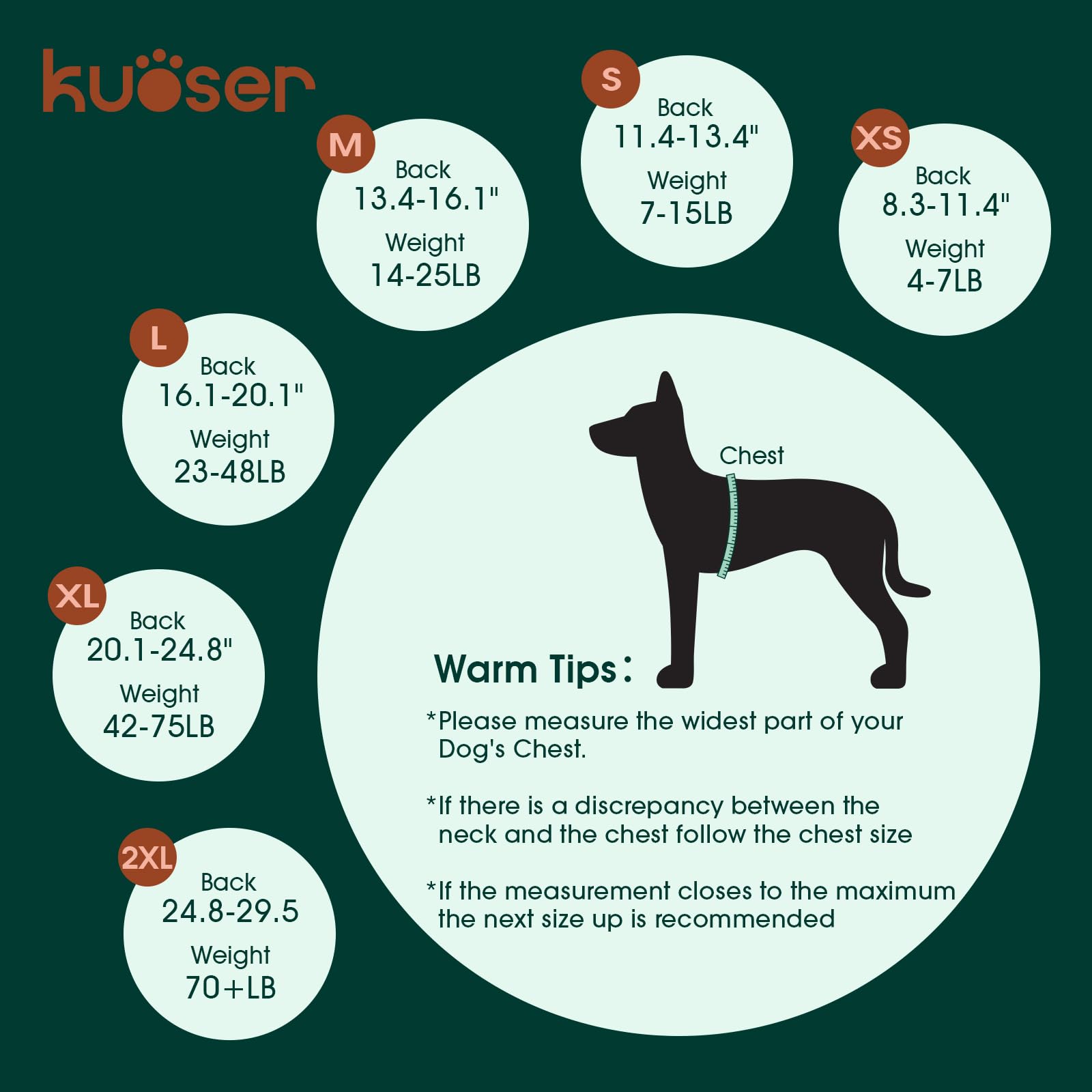 Kuoser prenda recuperación perro tejido duradero ideal para uso prolongado