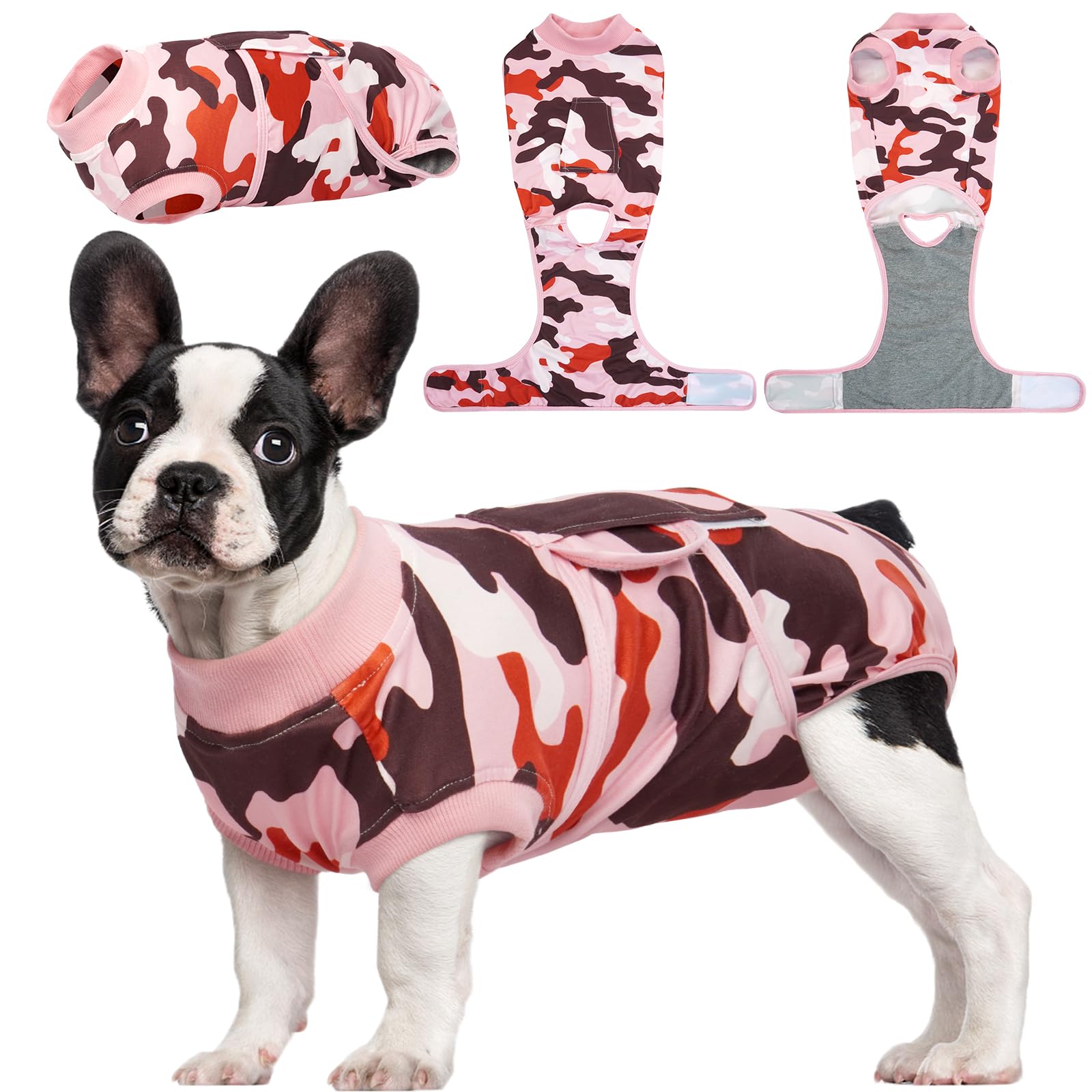 Traje de recuperación Kuoser para perros durante el postoperatorio, comodidad y libertad de movimiento.