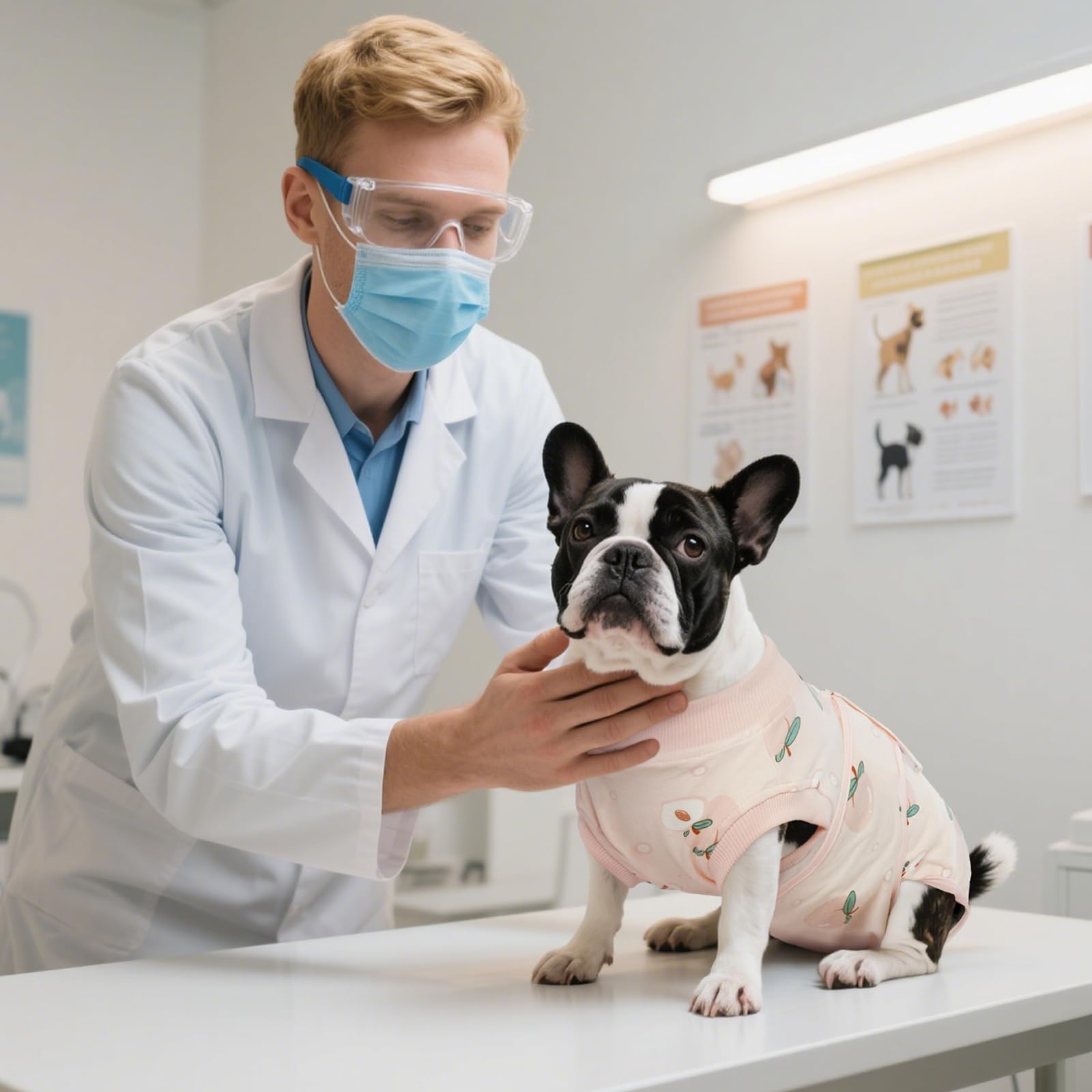 Kuoser traje de recuperación para gatos, costado, diseño suave reduce molestias y lamidos