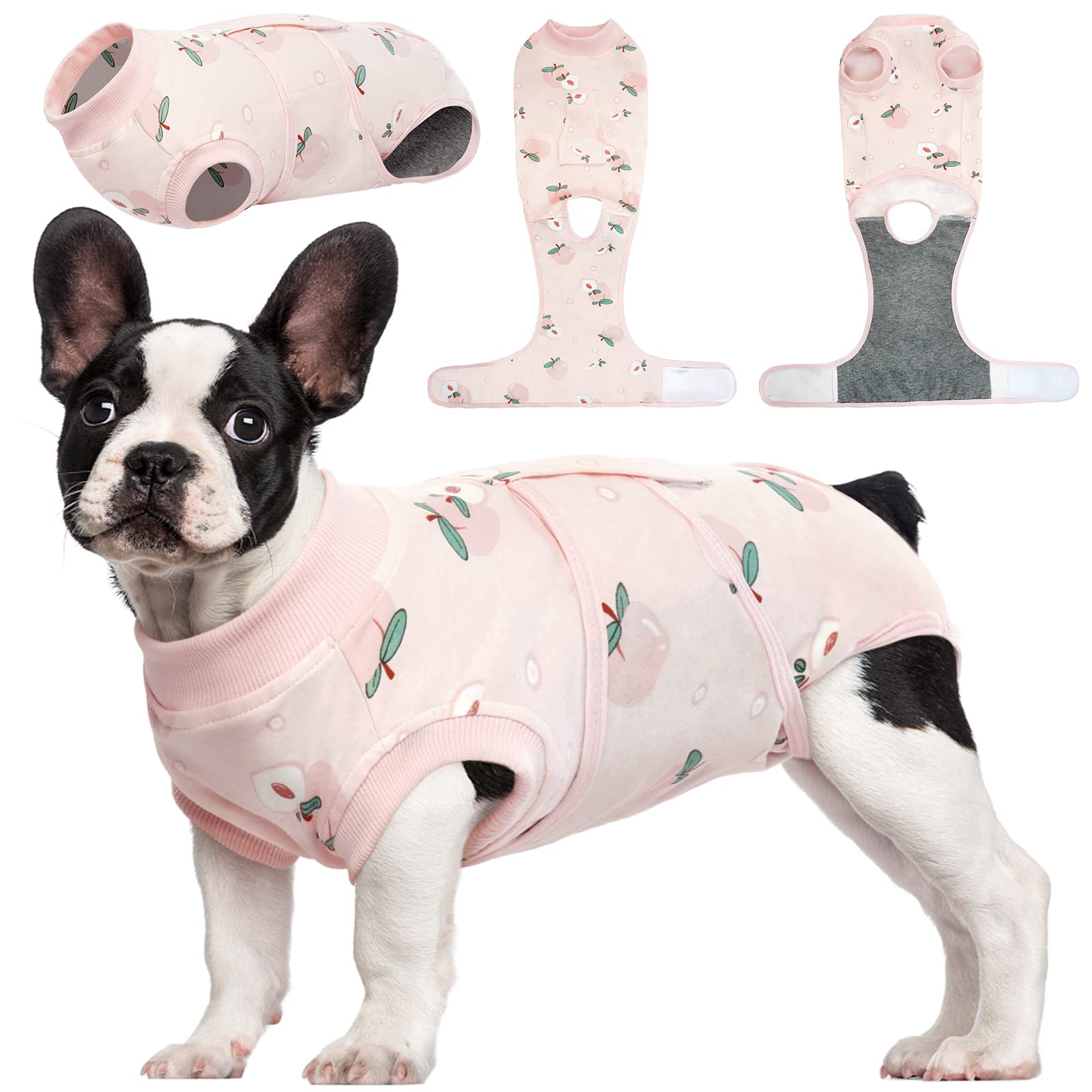 Kuoser traje de recuperación para perros, vista frontal, cómodo y suave para la recuperación