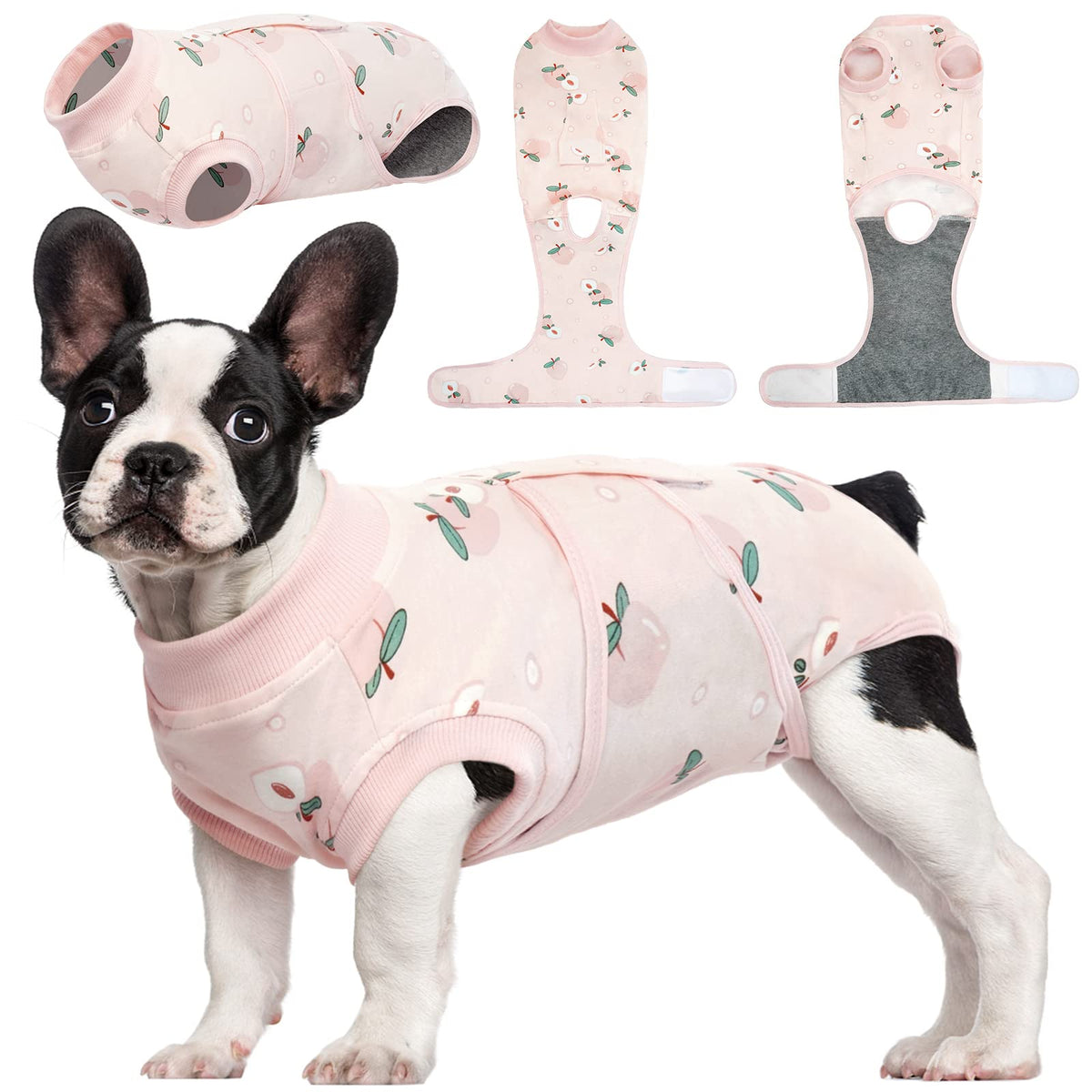 Kuoser traje de recuperación para perros, vista frontal, cómodo y suave para la recuperación