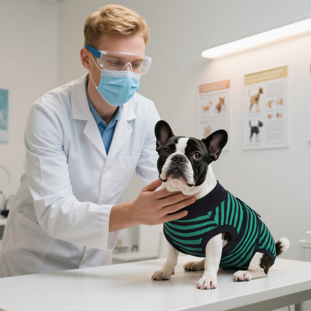 Kuoser traje versátil para cuidados postoperatorios y control de lamidos.