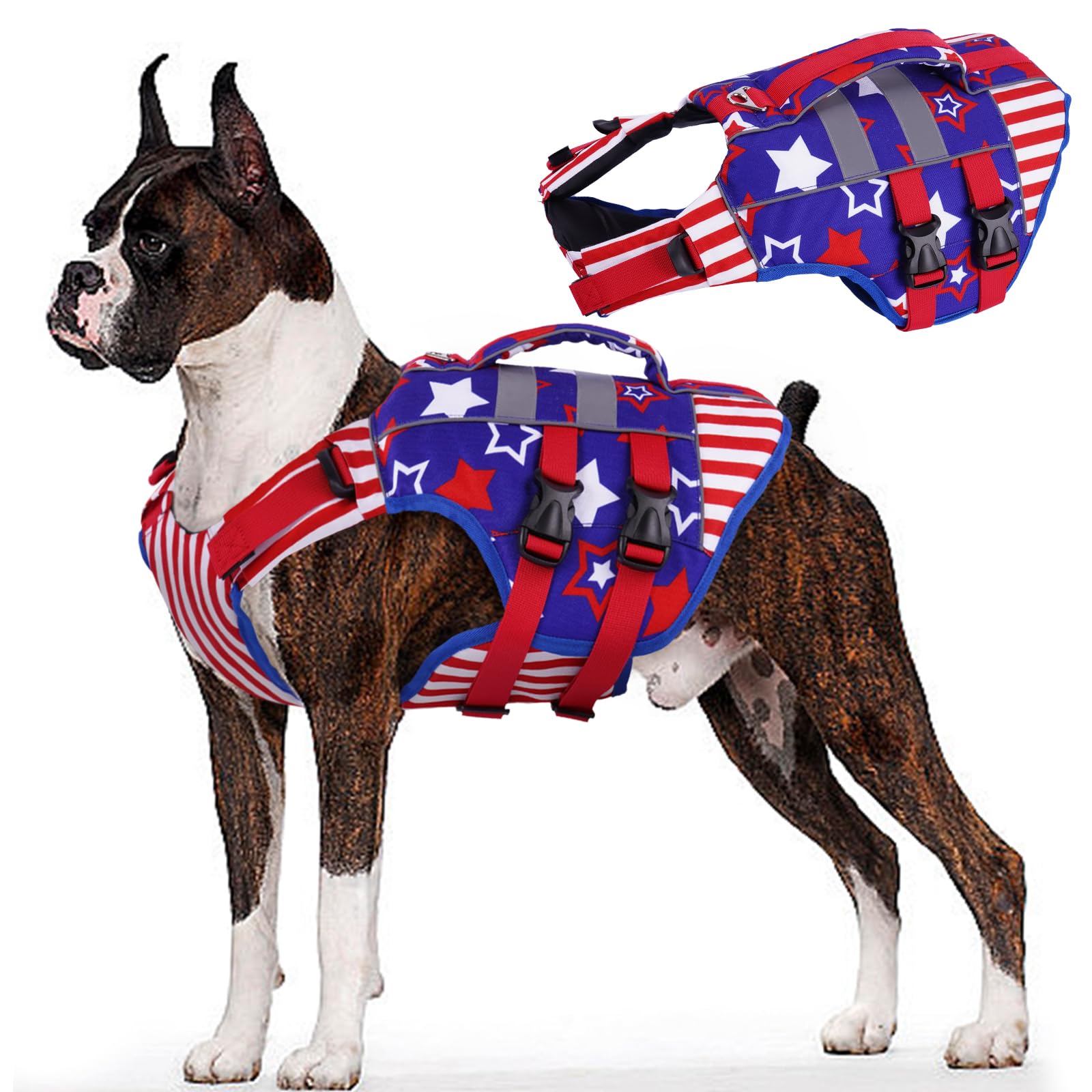 Chaleco Kuoser XXL con cinta reflectante para localizar al perro rápidamente durante paseos nocturnos