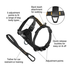 Kurgo Tru-Fit: arnés de cinco puntos para control durante entrenamientos.