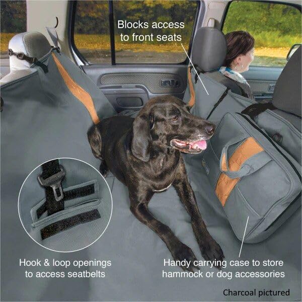 Kurgo Wander funda trasera para perro evita que suba al frente durante la conducción.